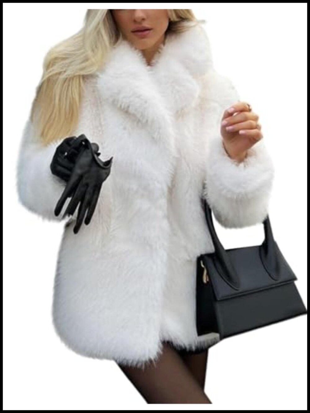 Faux Fur Coat Fluffy Open Front Winter Shaggy Jacket